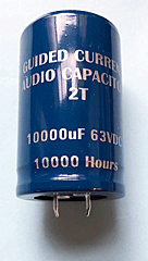  NEW shorter Guided Current 2T capacitors - 10,000 F 63 Volt